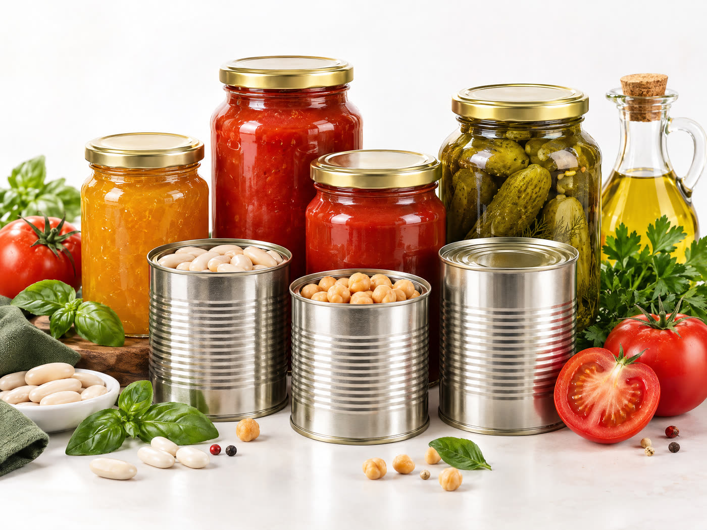 معلبات وأغذية محفوظة متنوعة